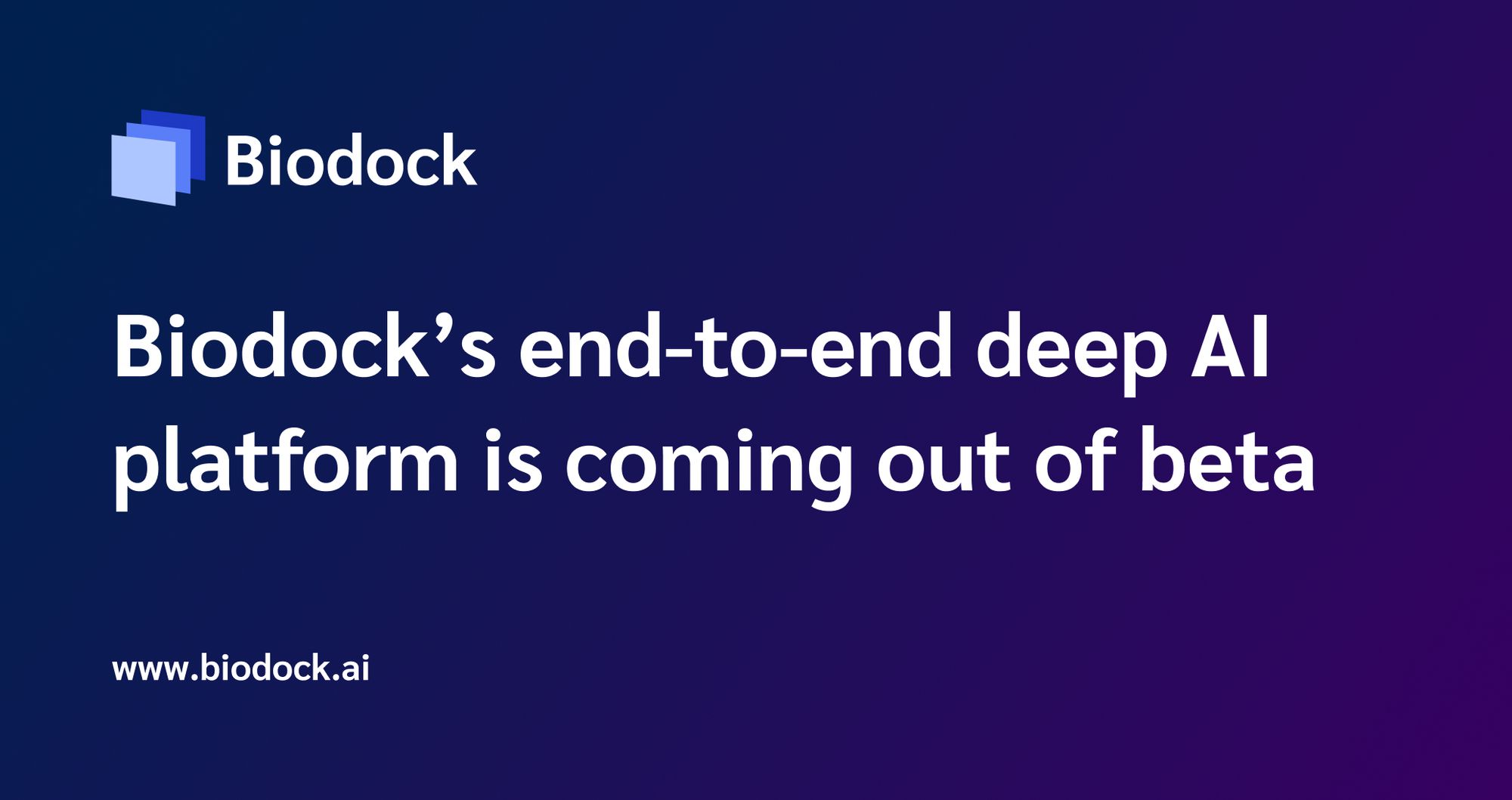 Biodock's end-to-end deep AI platform is coming out of beta